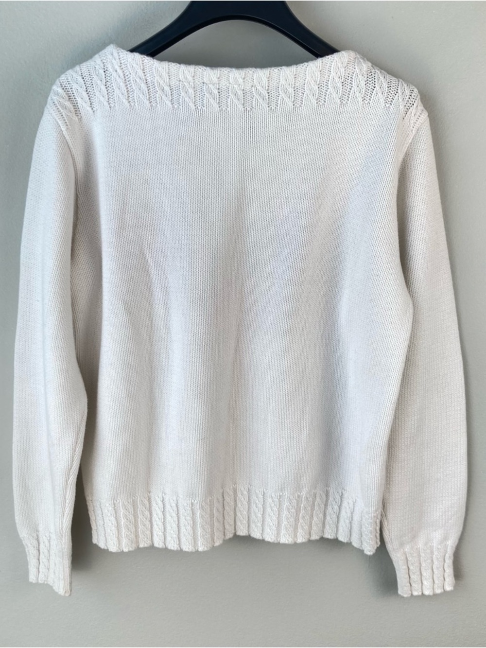 Liz Claiborne Liz Sport Vintage Sweater American Flag White Cotton Size SP Flaw - Picture 2 of 13